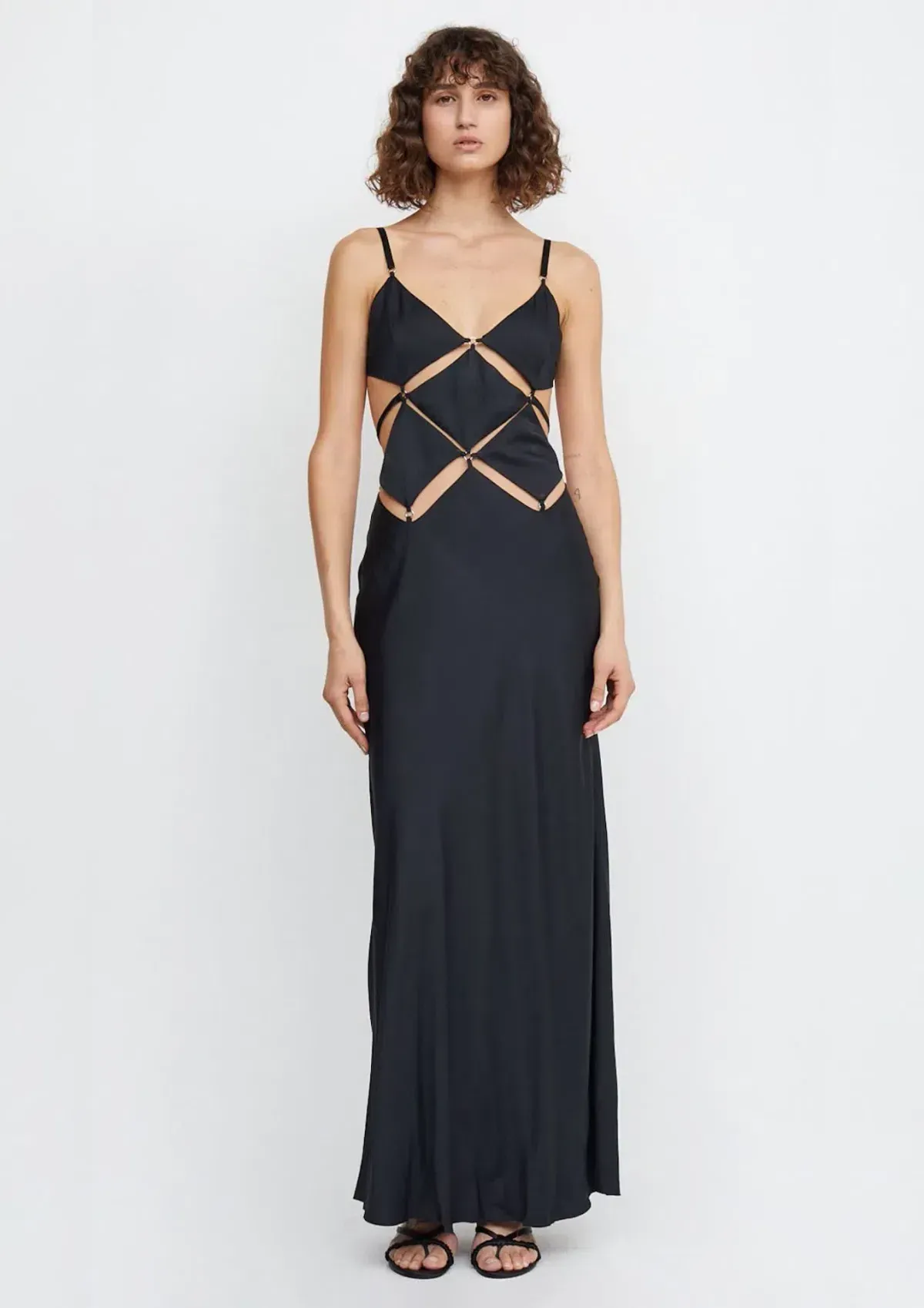 Bec & Bridge Diamond Days Strap Maxi Dress Black Size 6 for rent on The Volte - main image