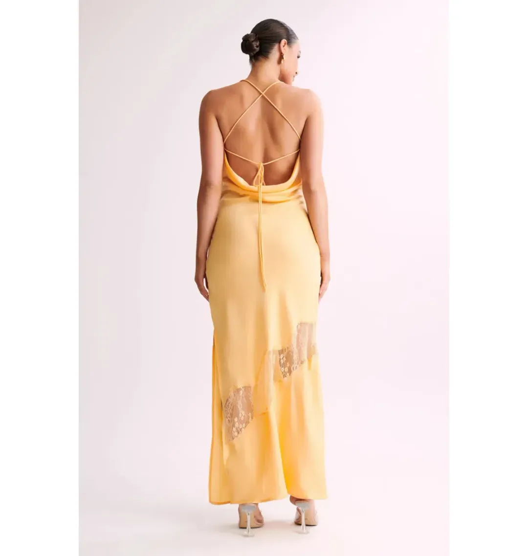Meshki Chandra Maxi Dress Lemon Size XS for rent on The Volte - main image