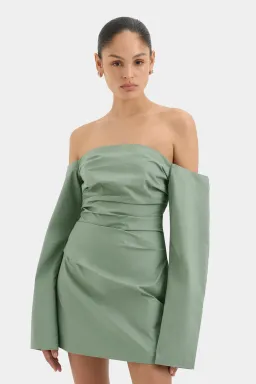 Sir The Label Martina Sleeved Mini Dress Sage Green Size 1 / 8 AU for rent on The Volte - image 2