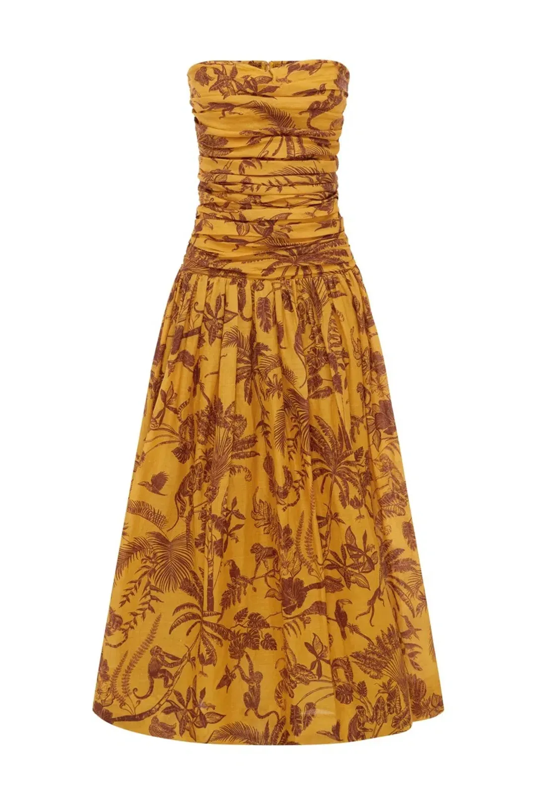 Alemais Banana Blossom Ruched Gown Marigold Size 6 for rent on The Volte - main image