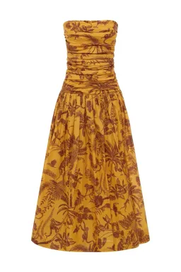 Alemais Banana Blossom Ruched Gown Marigold Size 6 for rent on The Volte - image 6