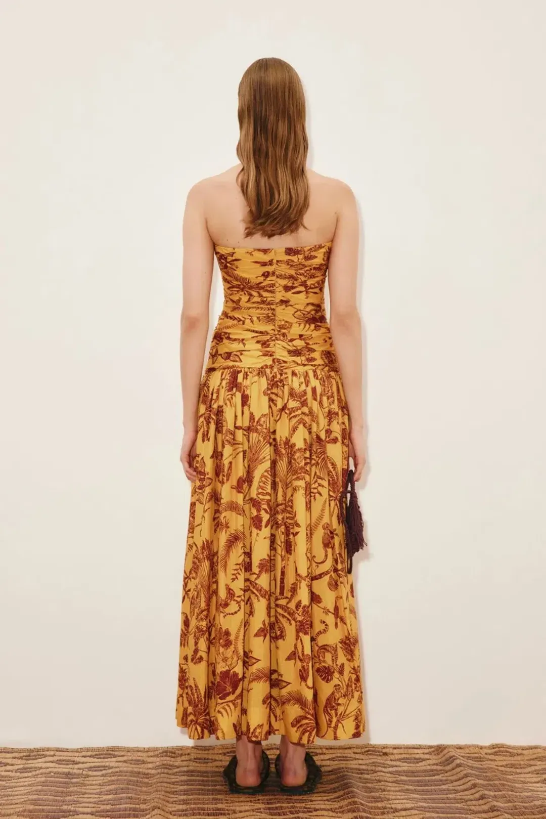 Alemais Banana Blossom Ruched Gown Marigold Size 6 for rent on The Volte - main image