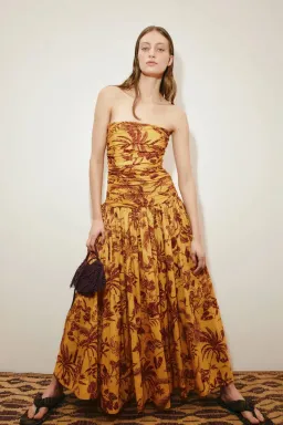 Alemais Banana Blossom Ruched Gown Marigold Size 6 for rent on The Volte - image 2