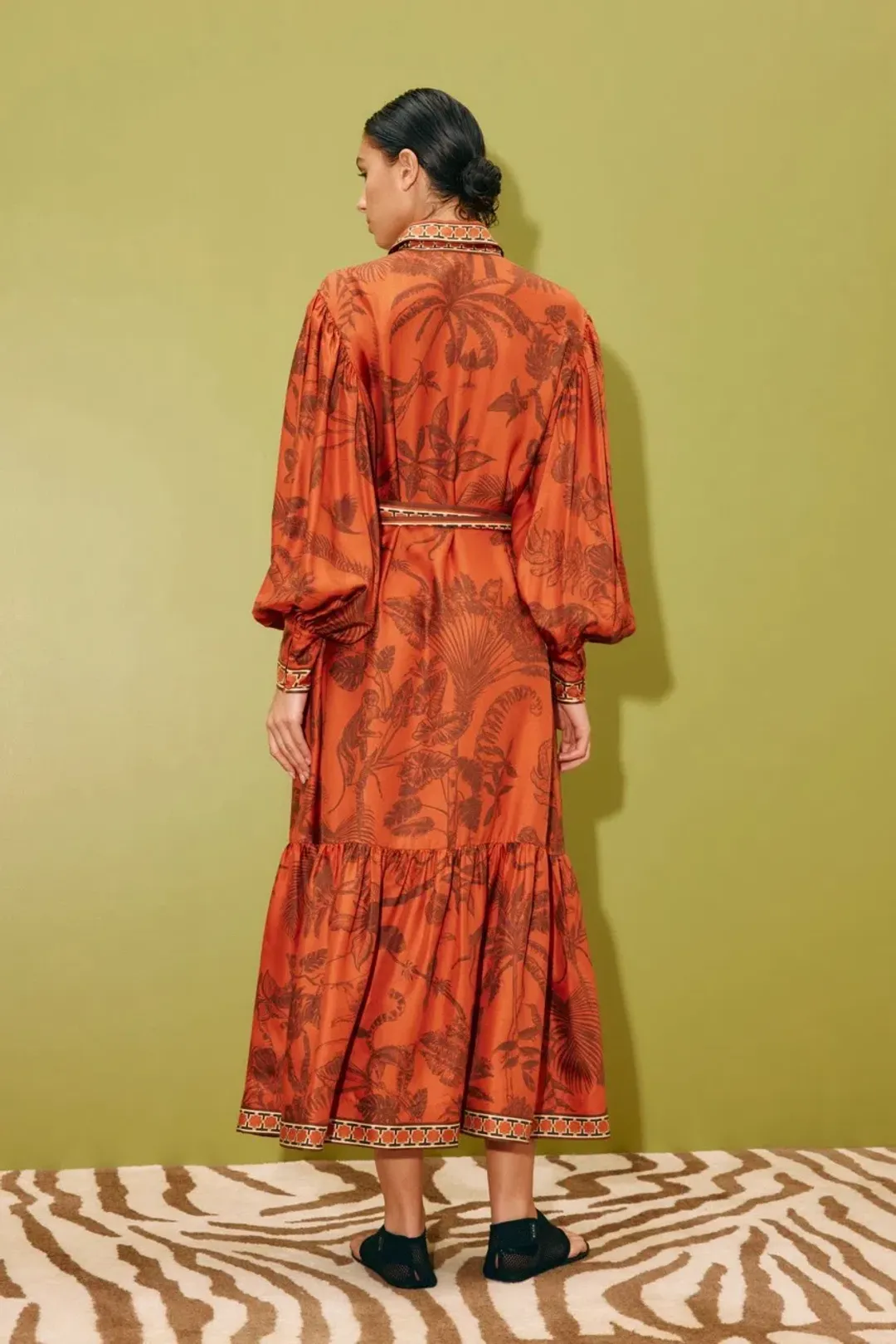 Alemais Monkey Dance Silk Shirtdress Size 14 for rent on The Volte - main image