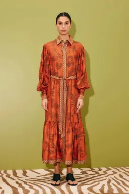 Alemais Monkey Dance Silk Shirtdress Size 14 for rent on The Volte - image 1