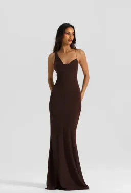 Natalie Rolt, Hallie Gown, brown, maxi, size 0  for rent on The Volte - image 4