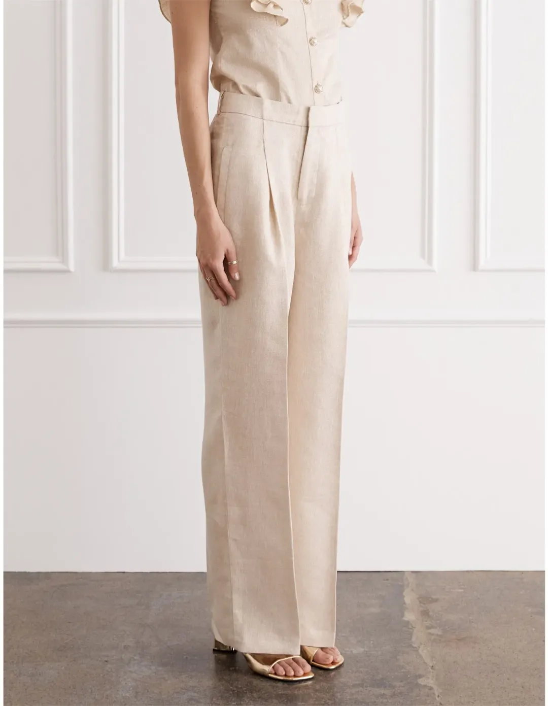 Aqua Blu Illuminee Amelie Pant Gold Size 12 for rent on The Volte - main image