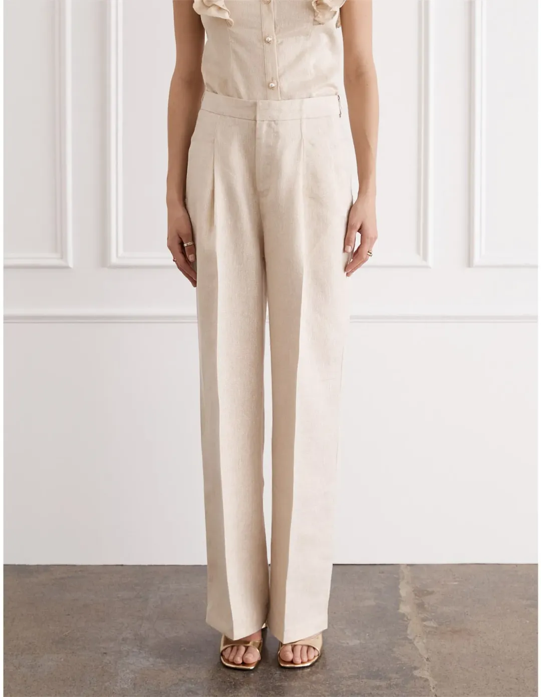 Aqua Blu Illuminee Amelie Pant Gold Size 12 for rent on The Volte - main image