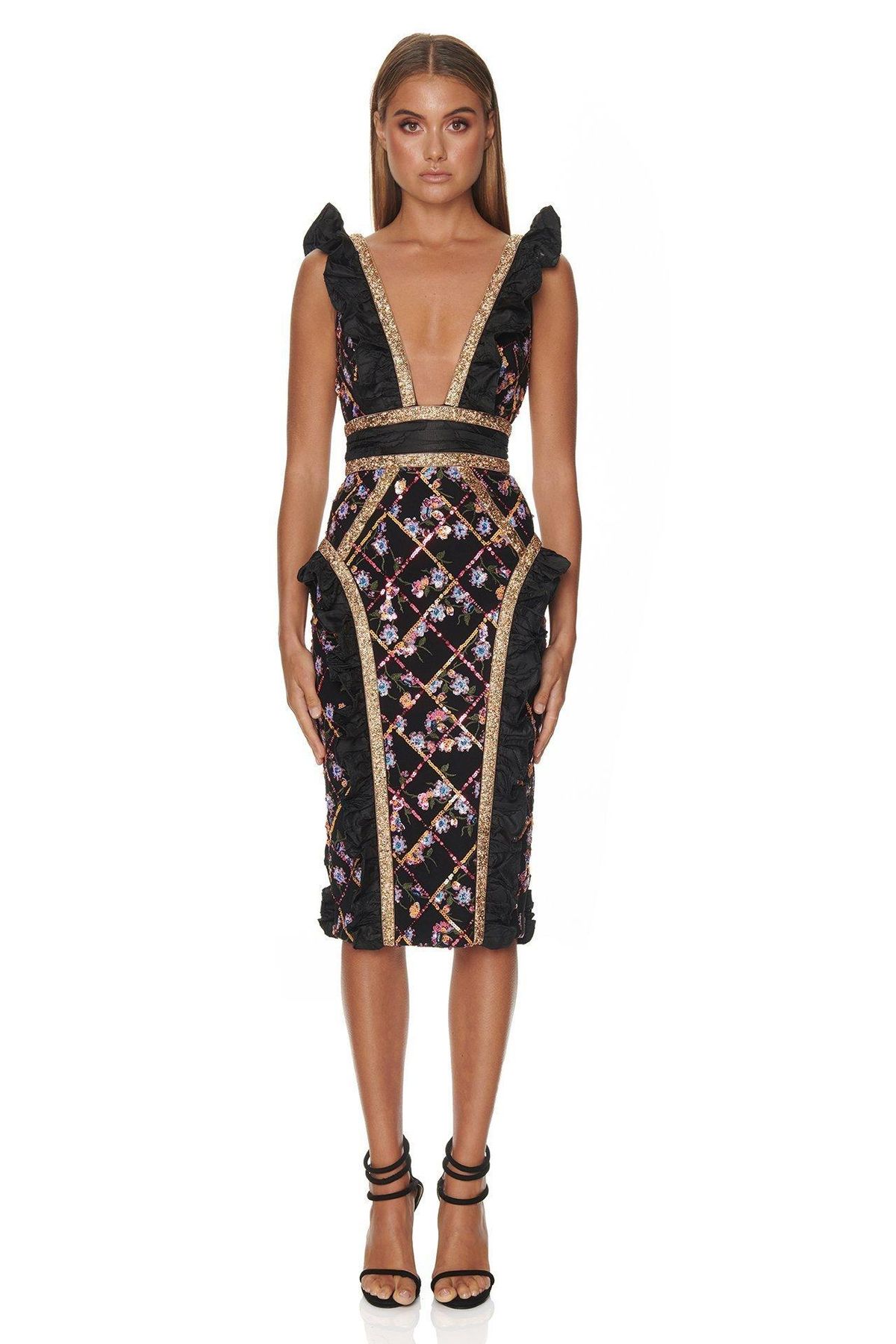 Eliya The Label Natalia Dress Black Size 6 for rent on The Volte - main image
