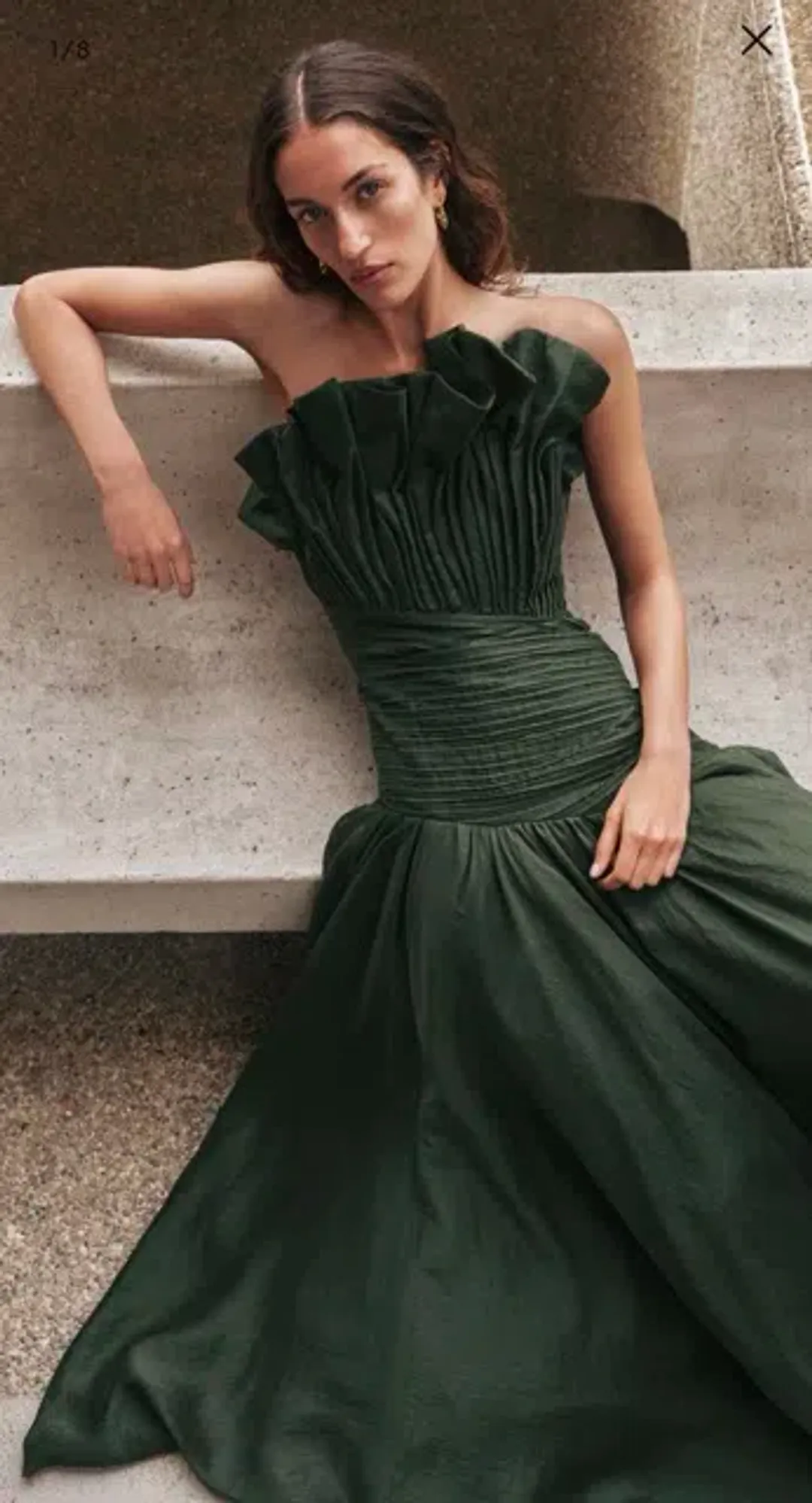 Aje - Aquiline Gown - Hunter Green - Size 8 for rent on The Volte - main image