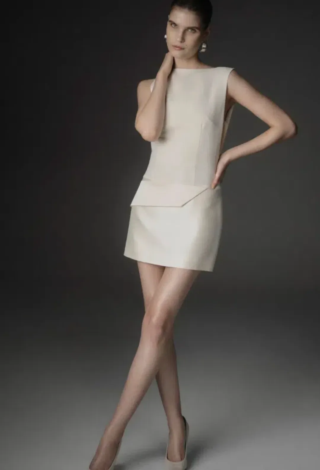 Rachel Gilbert Rikki Sleeveless Mini Dress Cream Size 2 / AU 10 - Hen's & Bachelorette Party Dress for rent on The Volte - main image