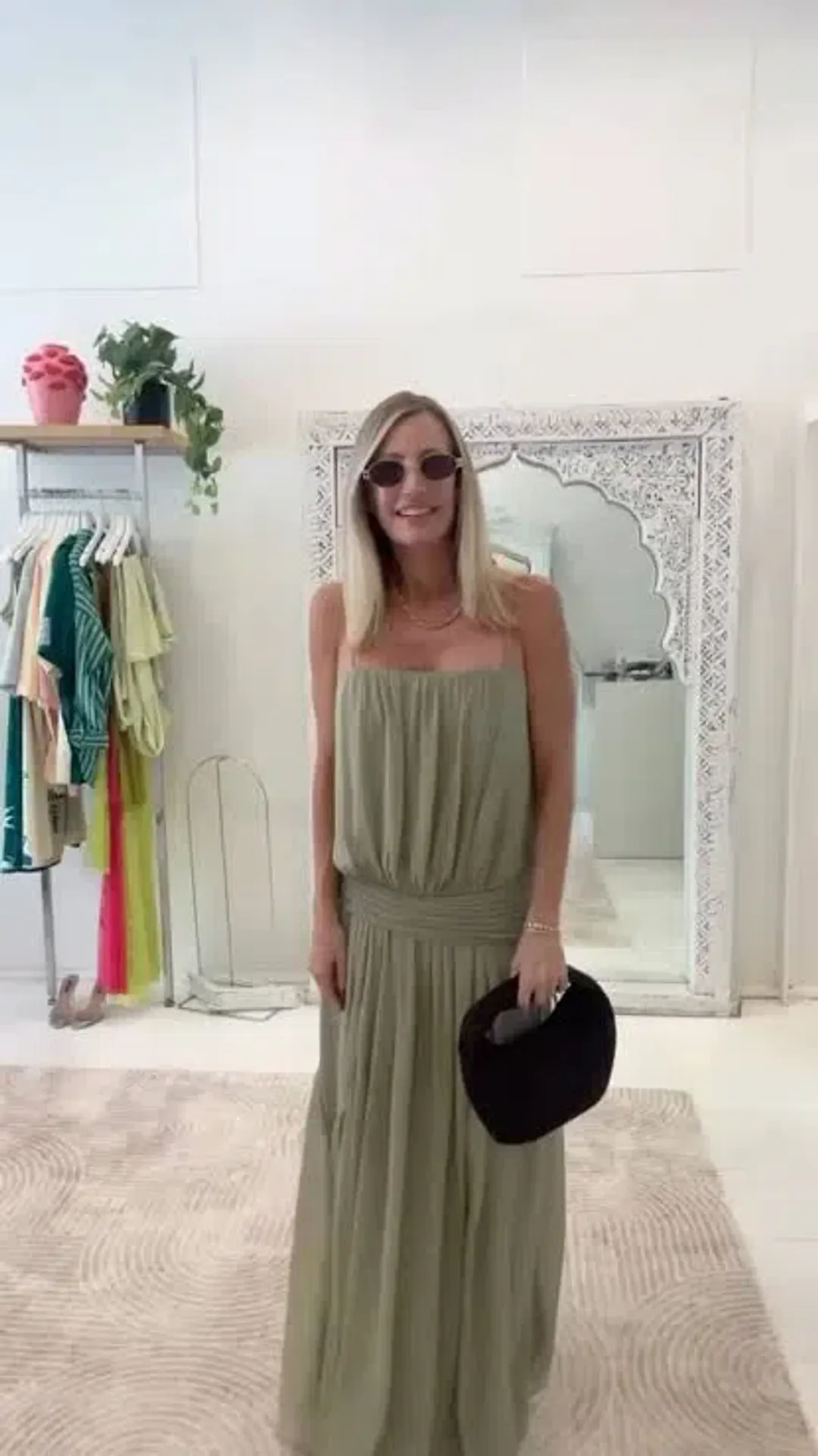 BEC + BRIDGE Camille Blouson Dress | Pistachio (Size 6) for rent on The Volte - main image