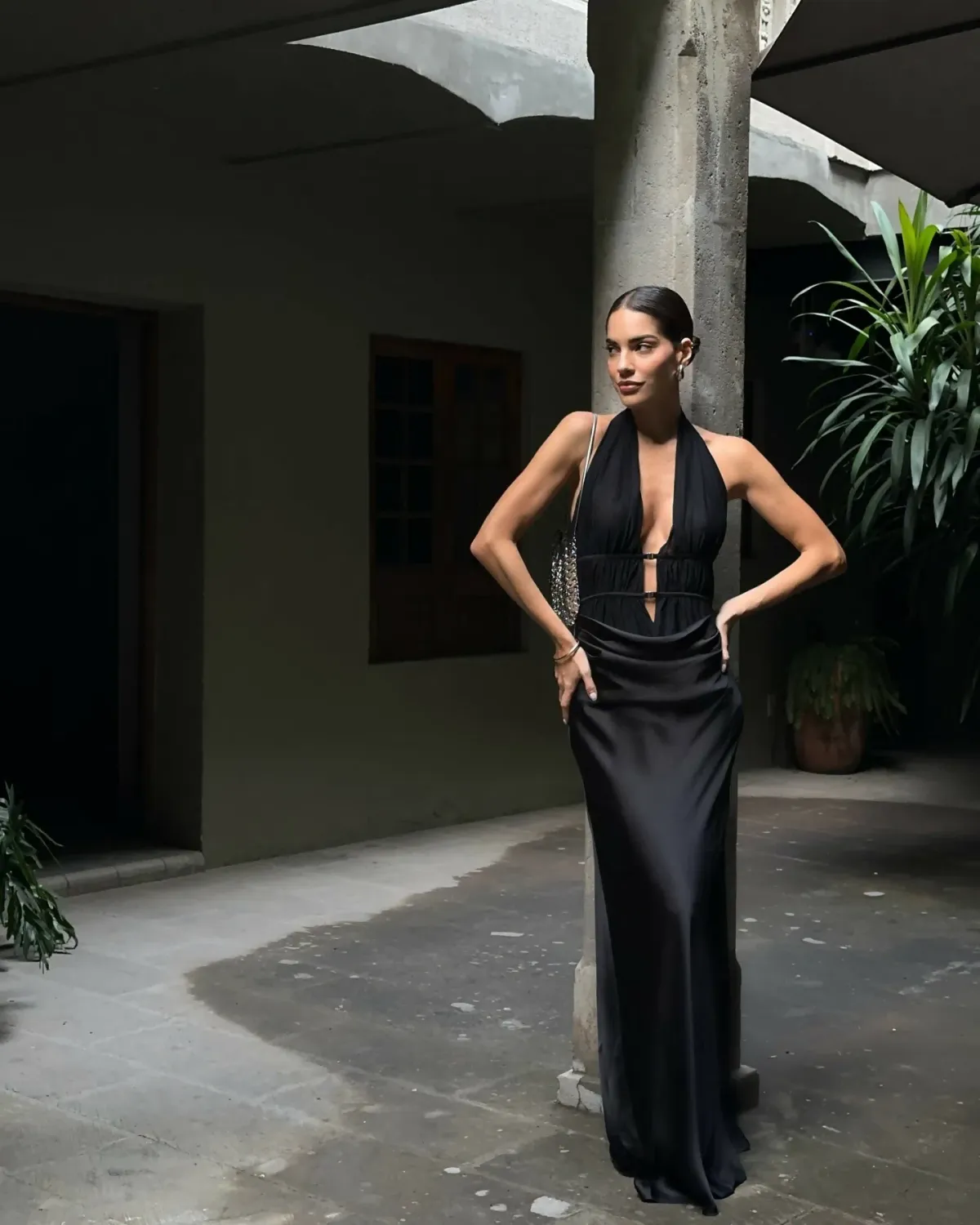 Misha Celine Satin Maxi Dress Size 8 for rent on The Volte - main image
