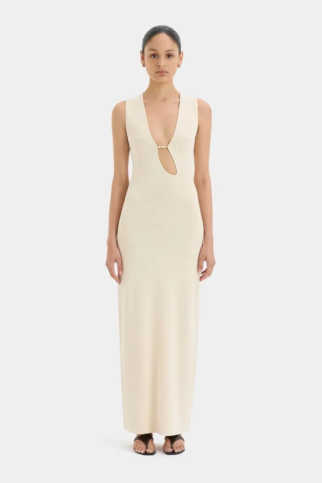 Sir Kinetic Beaded Midi Dress in Ecru size 1/8 for rent on The Volte - main image