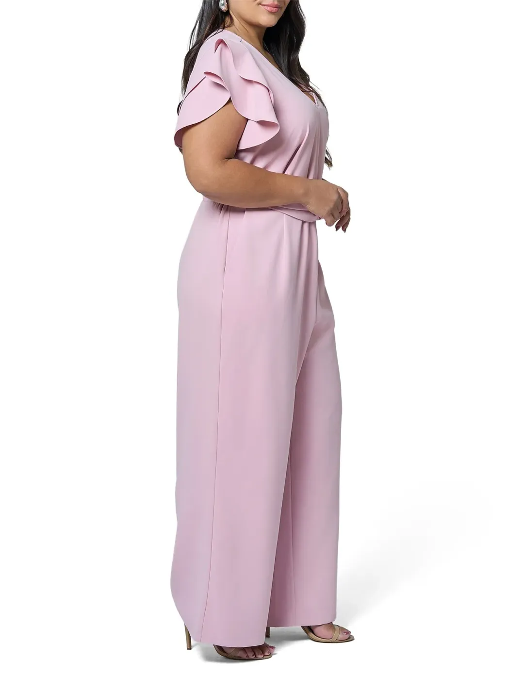 Curve Project Dusk-Caught Out Jumpsuit Pink Size 16 for rent on The Volte - main image
