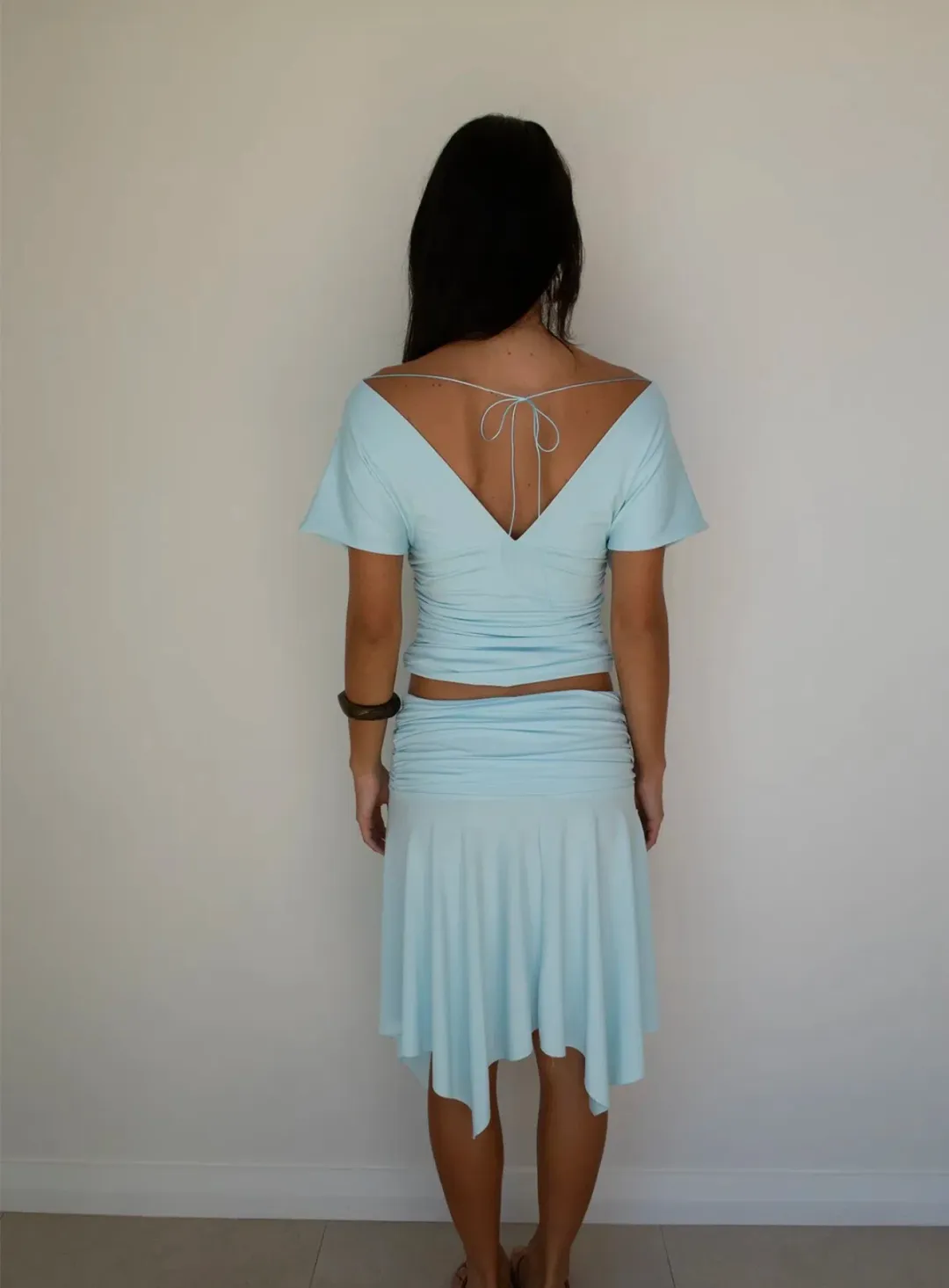 hntr the label, Andi Top& Skirt, Blue, Midi, Set, Size 8  for rent on The Volte - main image