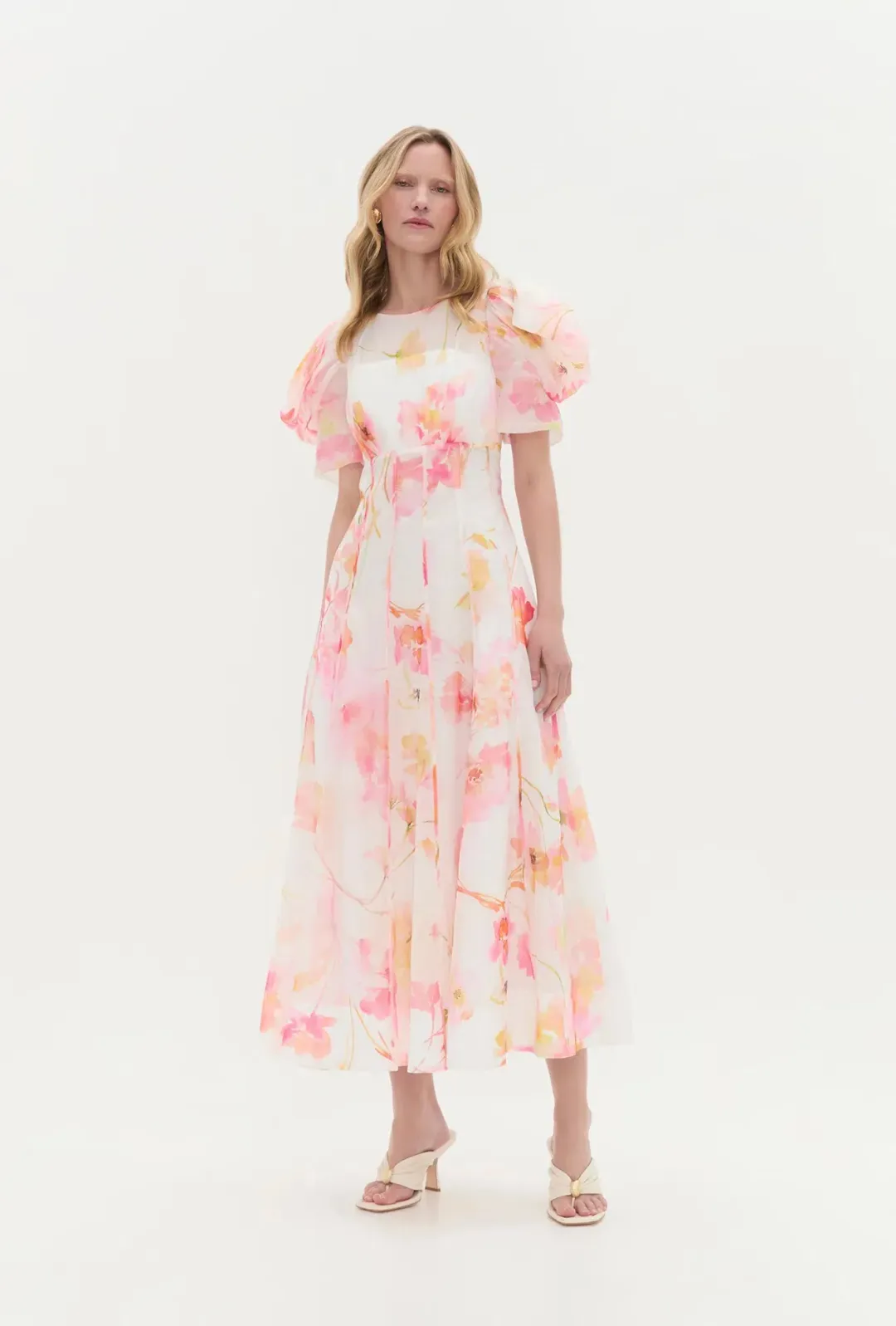 Aje Clementine Midi Dress Wildflowers Size 10 for rent on The Volte - main image