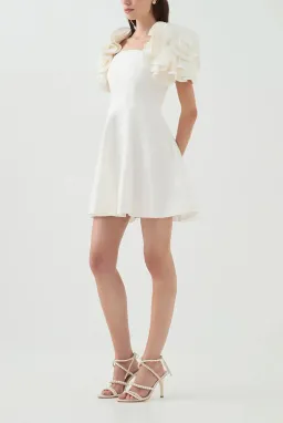 Aje Twyla Mini Dress Ivory Size 10 for rent on The Volte - image 4