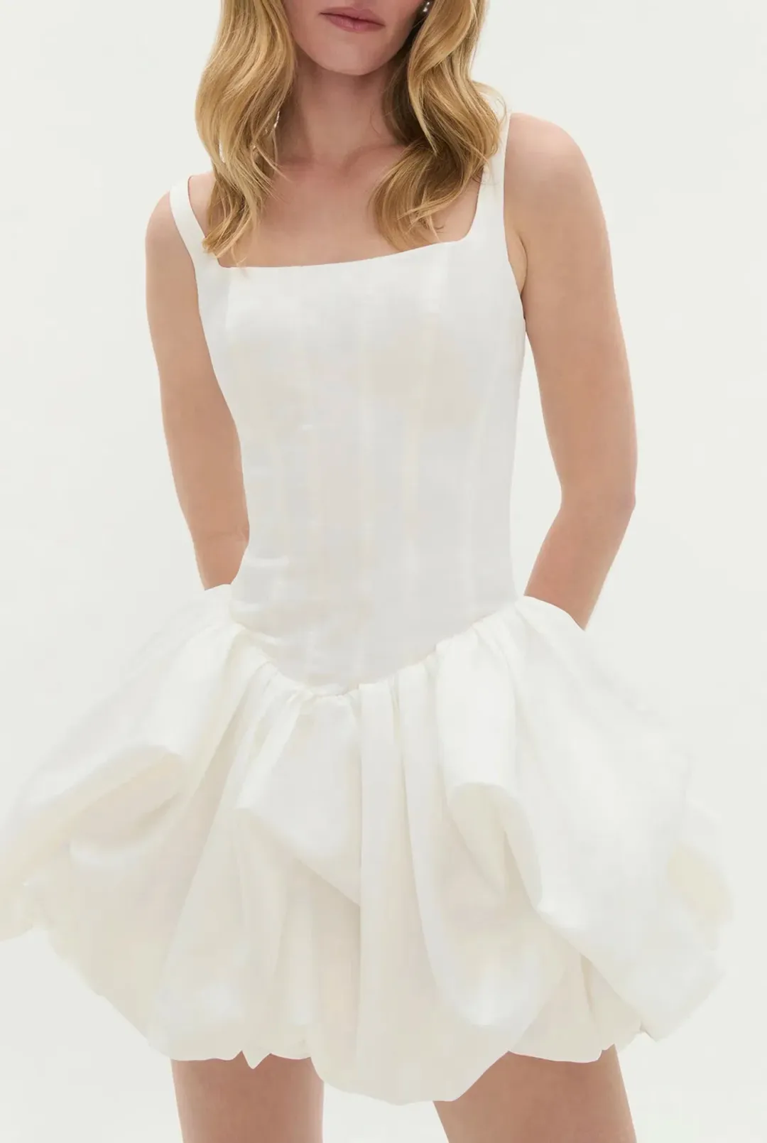 Aje Alani Mini Dress Ivory Size 10 for rent on The Volte - main image