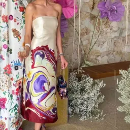 Alemais Luca Corset Midi Dress In Multi Size 6 for rent on The Volte - image 2