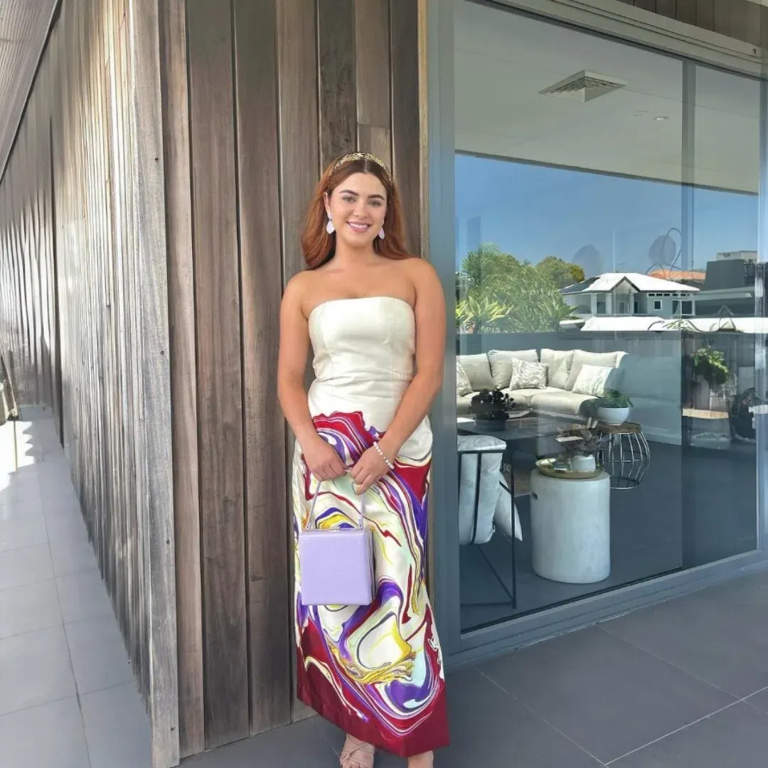 Alemais Luca Corset Midi Dress In Multi Size 6 for rent on The Volte - main image