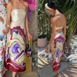 Alemais Luca Corset Midi Dress In Multi Size 6 for rent on The Volte - image 1