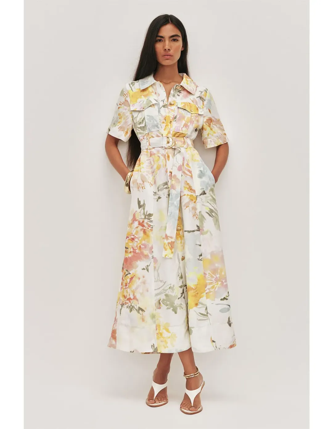 Aje Studio Manon Midi Dress Green Size 6 for rent on The Volte - main image