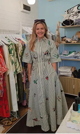 ALEMAIS BISOU EMBROIDERED SHIRTDRESS SIZE 10 for rent on The Volte - image 1