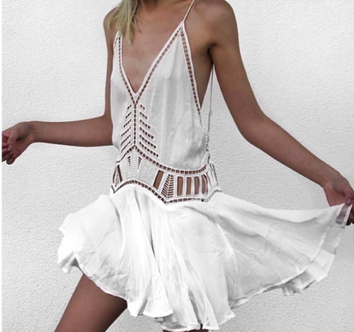 Magali Pascal Ivy Dress White Size 8 for rent on The Volte - main image