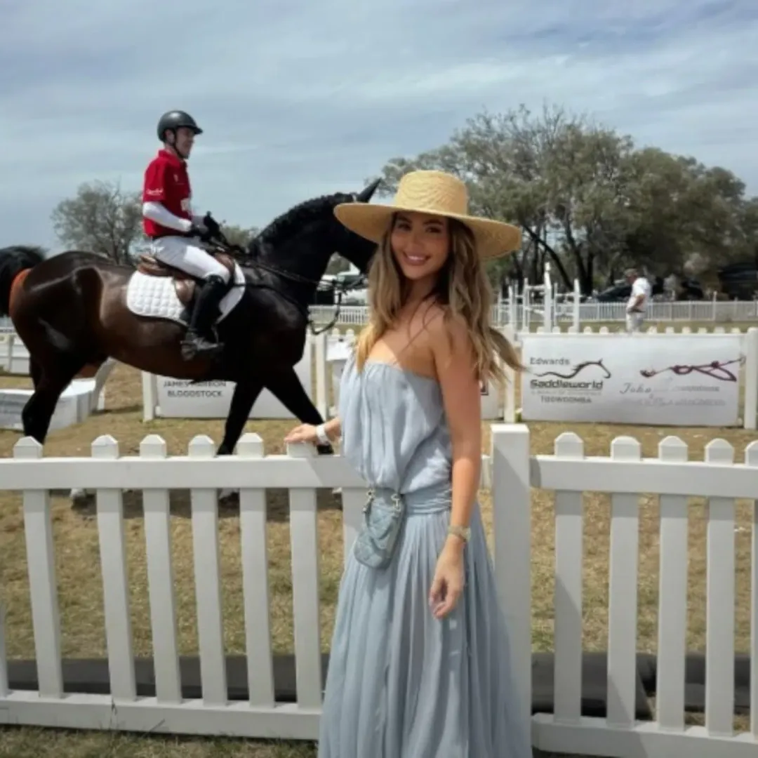 Bec & Bridge Camille Blouson Dress In Cloud Blue Size 8 for rent on The Volte - main image