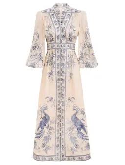 Zimmerman Lucky Plunge Midi Dress Size 0 / AU 8 for rent on The Volte - image 1