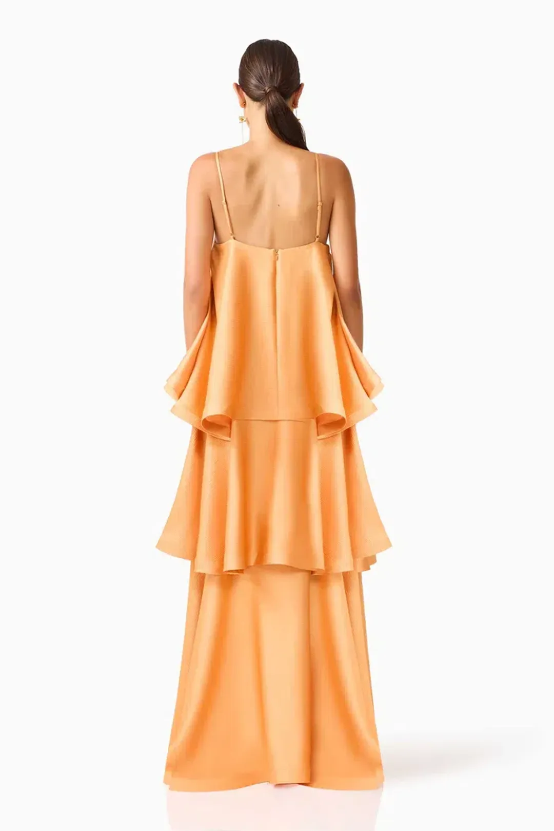 Elliatt Tilly Tiered Maxi Dress in Orange Size 12 for rent on The Volte - main image
