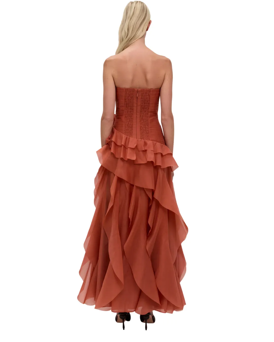 Aje Canyon Gown Coral Clay Size 12 for rent on The Volte - main image