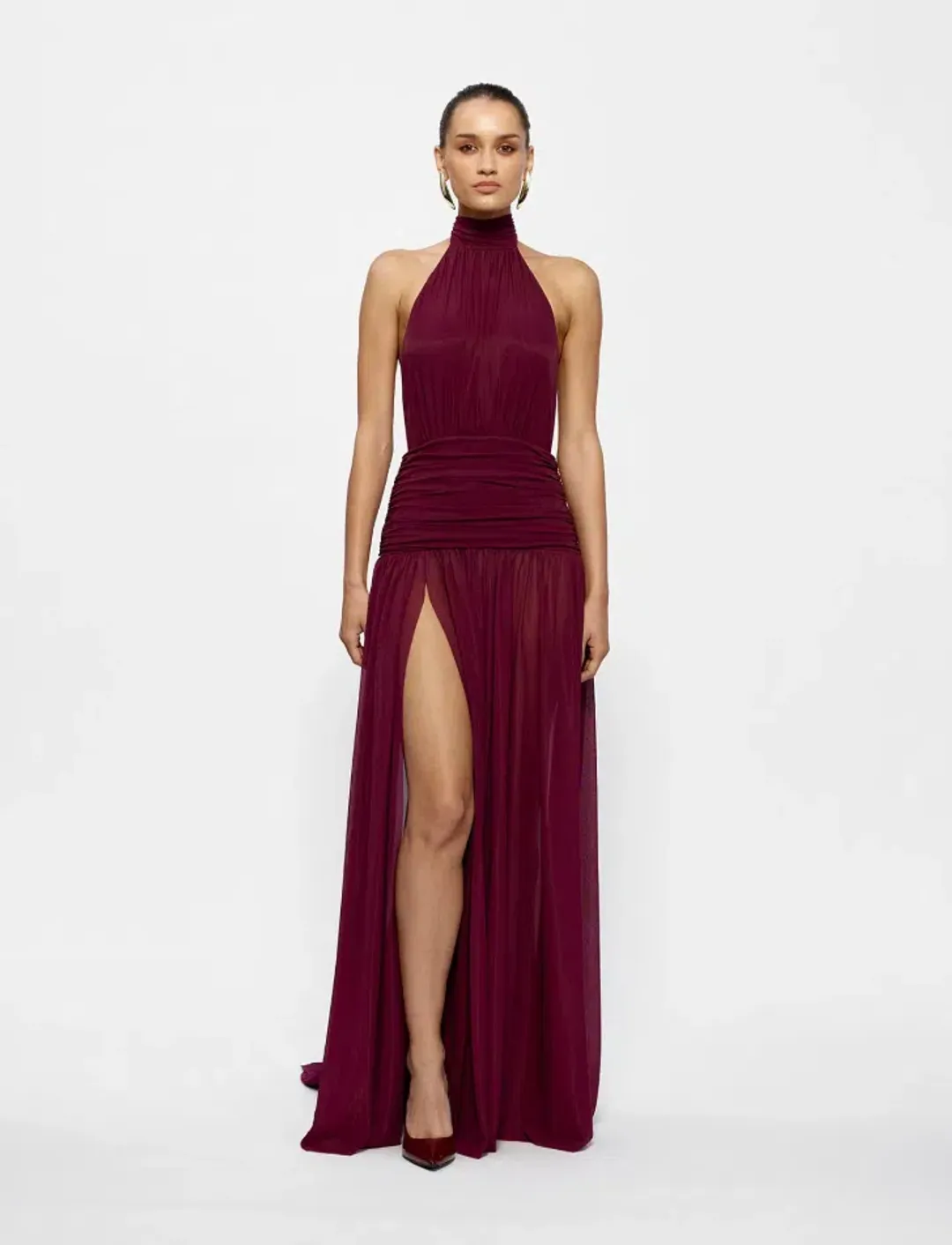 Effie Kats Verity Gown - Burgundy (size xs/6 but easily fits a size 8) for rent on The Volte - main image