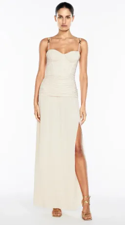 MANNING CARTELL DOUBLE TIME PLEAT STRAPLESS MAXI DRESS in WHITE AU 6 | Engagement party, Bridesmaid Dress  for rent on The Volte - image 2
