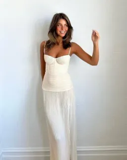 MANNING CARTELL DOUBLE TIME PLEAT STRAPLESS MAXI DRESS in WHITE AU 8 | Engagement party, Bridesmaid Dress  for rent on The Volte - image 1