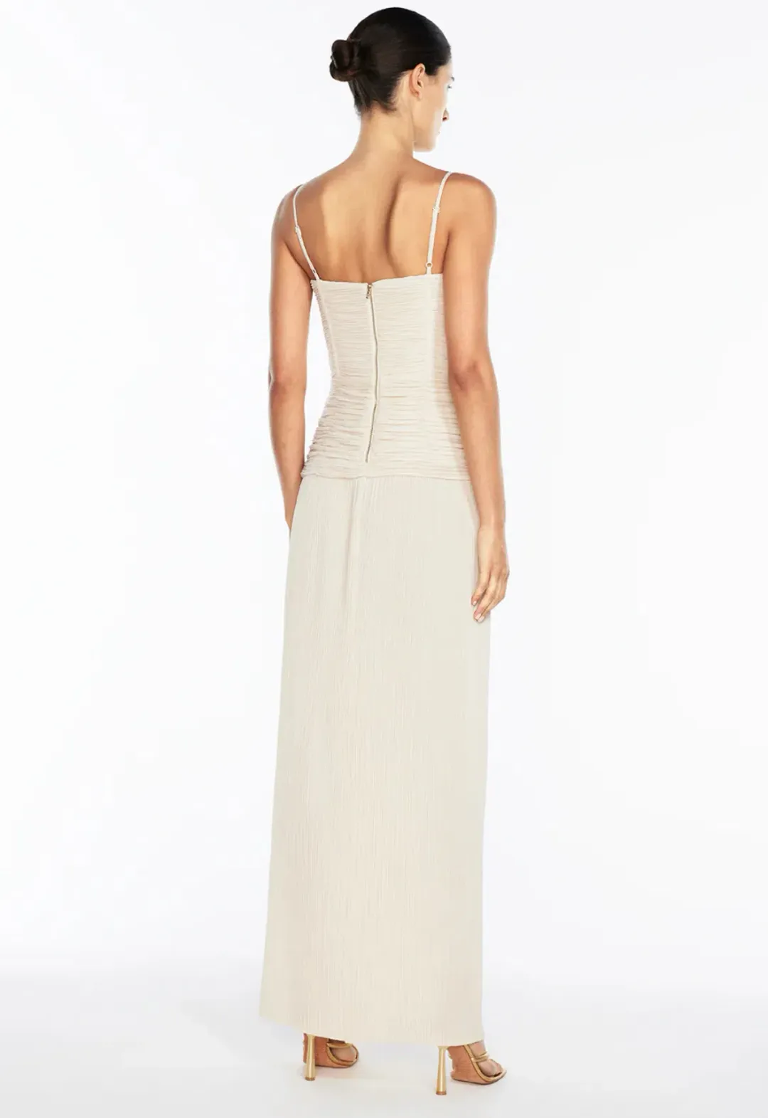 MANNING CARTELL DOUBLE TIME PLEAT STRAPLESS MAXI DRESS in WHITE AU 8 | Engagement party, Bridesmaid Dress  for rent on The Volte - main image