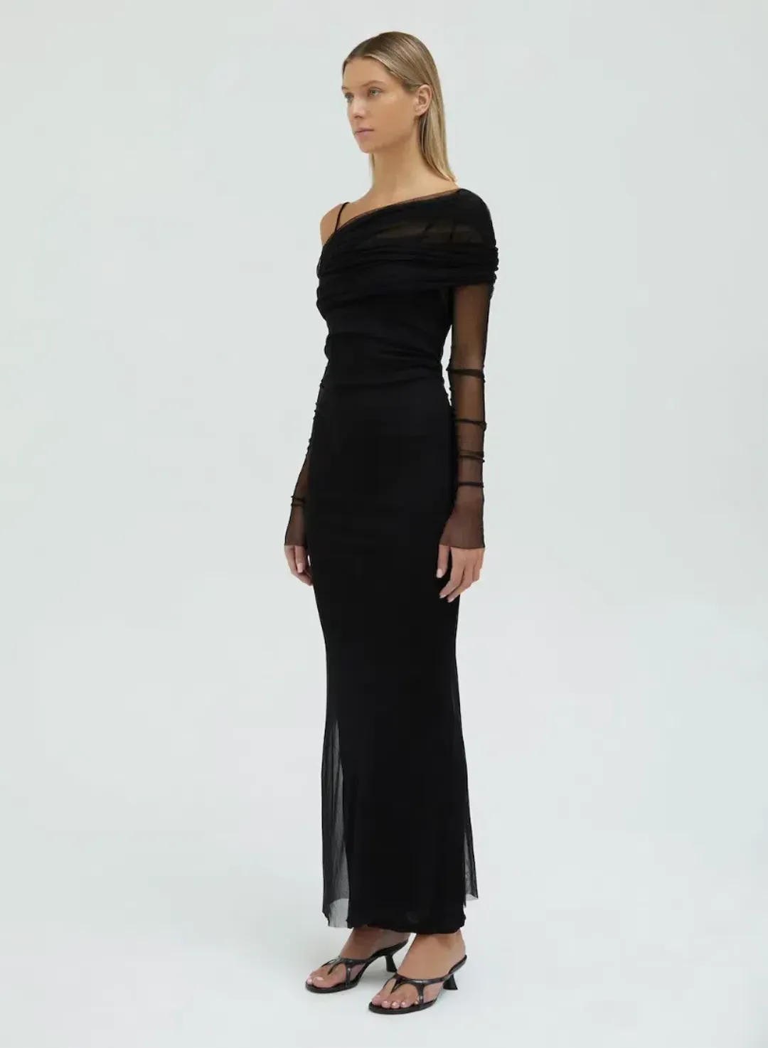 Christopher Esber Veiled Dress Black Size 8 for rent on The Volte - main image