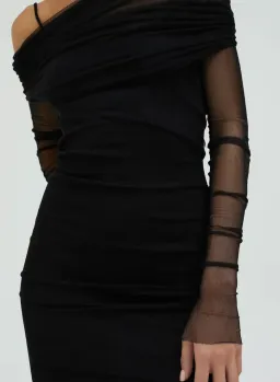 Christopher Esber Veiled Dress Black Size 8 for rent on The Volte - image 5