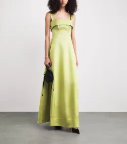 Rachel Gilbert Hallie Strap Maxi Gown in Lime Green Size 0 / AU 6 for rent on The Volte - image 1