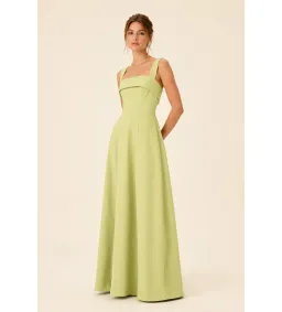 Rachel Gilbert Hallie Strap Gown in Lime Green Size 2/AU10 for rent on The Volte - image 1
