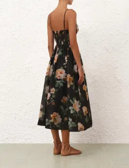 Zimmermann Luna Corset Midi Dress Black Rose Size 0 / AU 8 for rent on The Volte - image 3