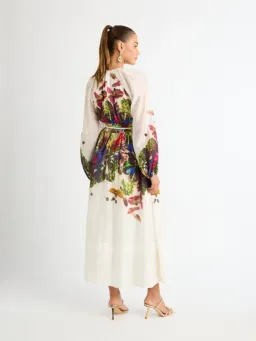 Sheike Impression Maxi Dress Size AU 16 / US 12 Tencel Linen Floral Print Long Sleeve Gown for rent on The Volte - image 6