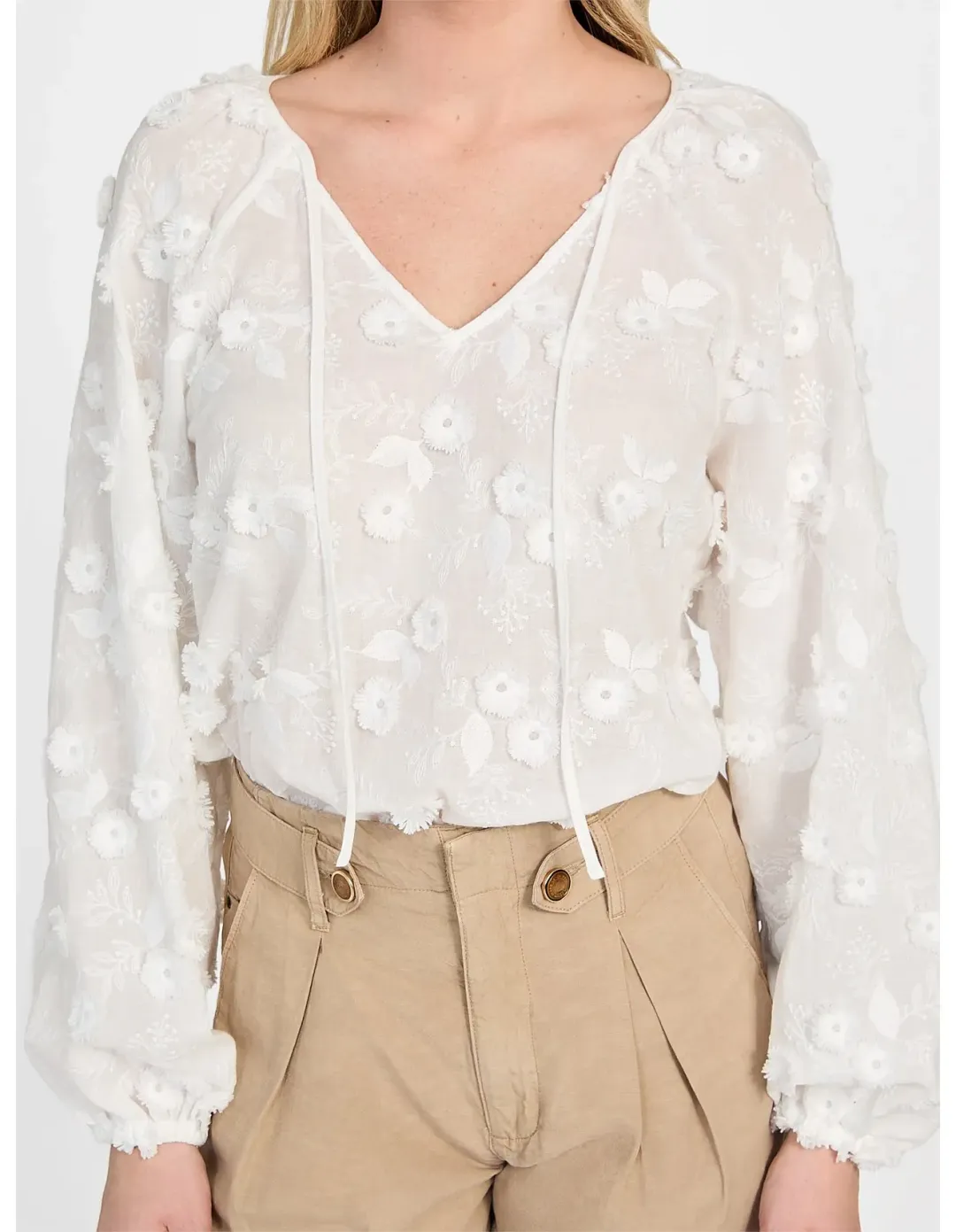 Guess Long Sleeve Pelari Top White Size 12 for rent on The Volte - main image
