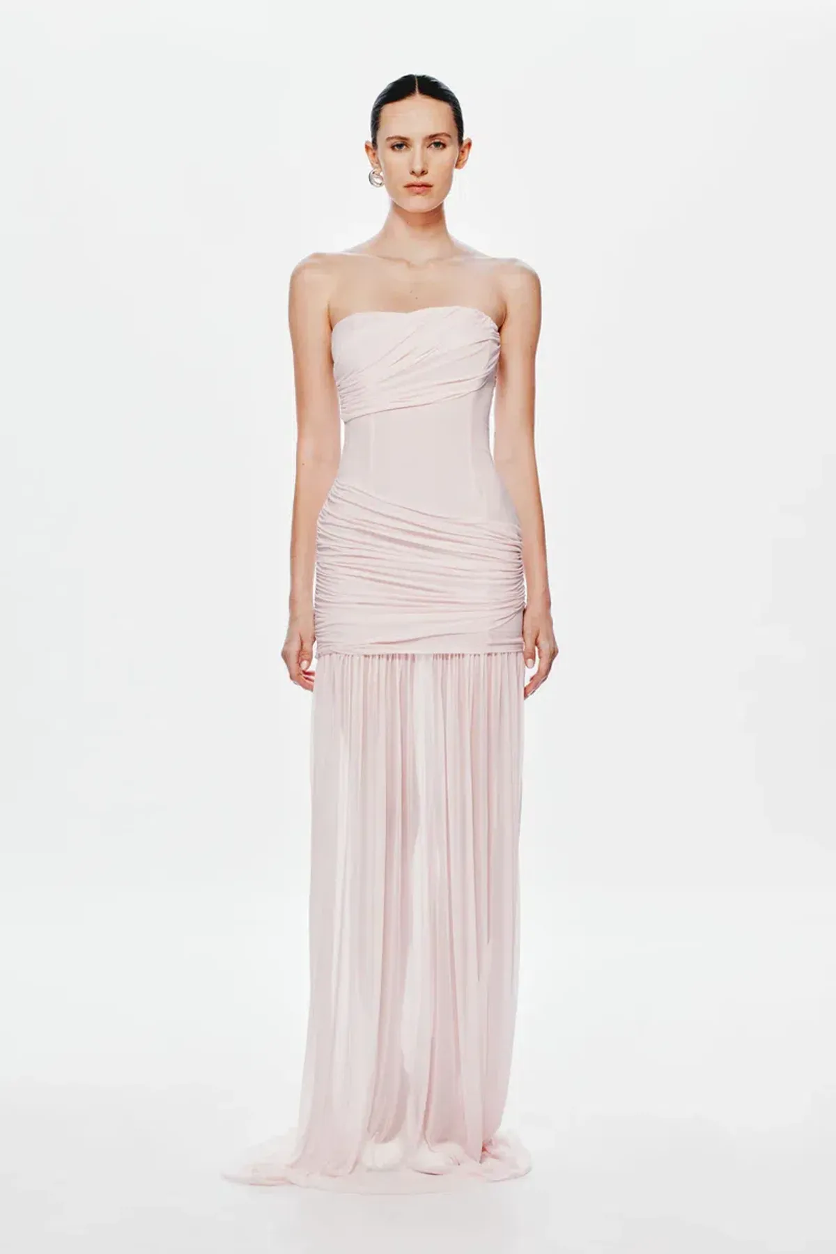 Misha Ember Wrapped Maxi Dress in Dusty Pink Size M/AU10 for rent on The Volte - main image