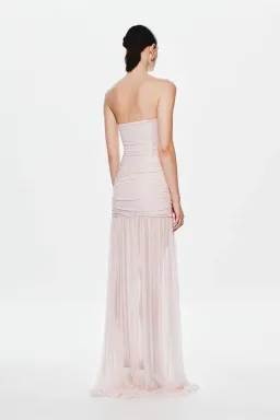 🩷MISHA Ember Wrapped Mesh Maxi Dress – Dusty Pink – Size 10 (AU) 🩷 for rent on The Volte - image 3