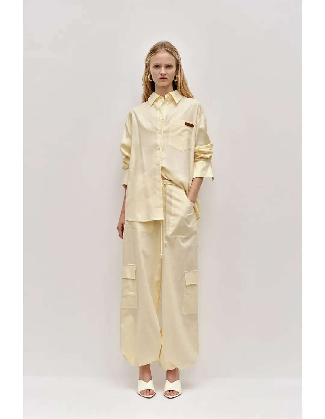 AJE STUDIO Dessie Relaxed Cargo Pant Size 6 Beige for rent on The Volte - main image