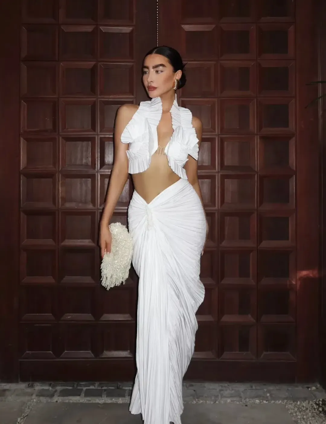 Cult Gaia Adilia Top and Sonoma Skirt Set White Size 8 for rent on The Volte - main image