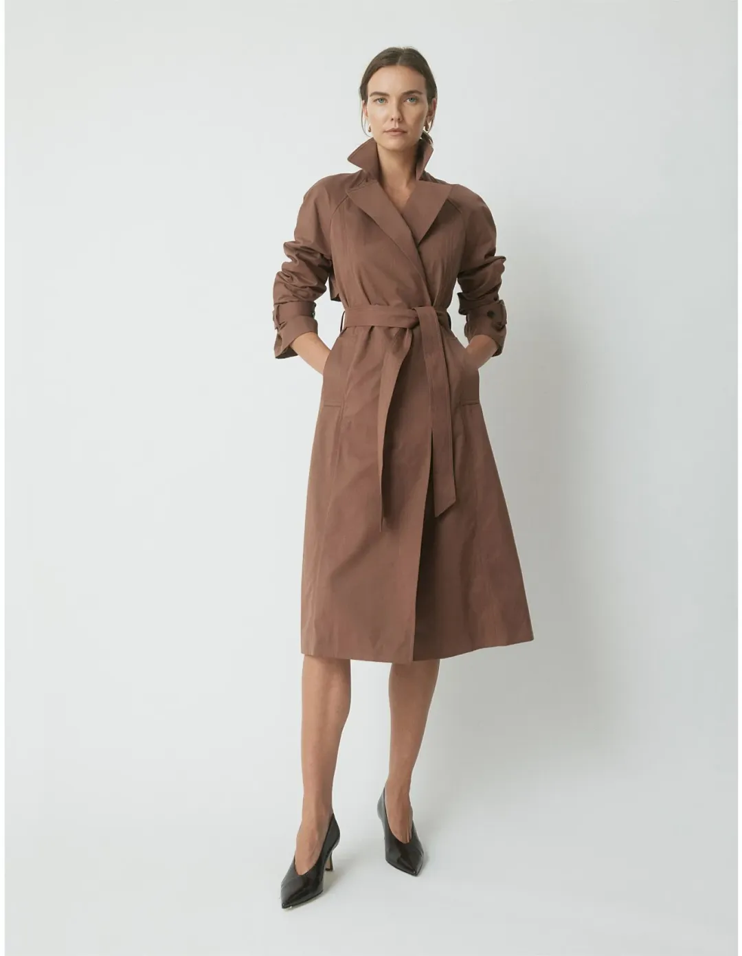 Perri Cutten Lotte Trench Coat Brown Size 10 for rent on The Volte - main image