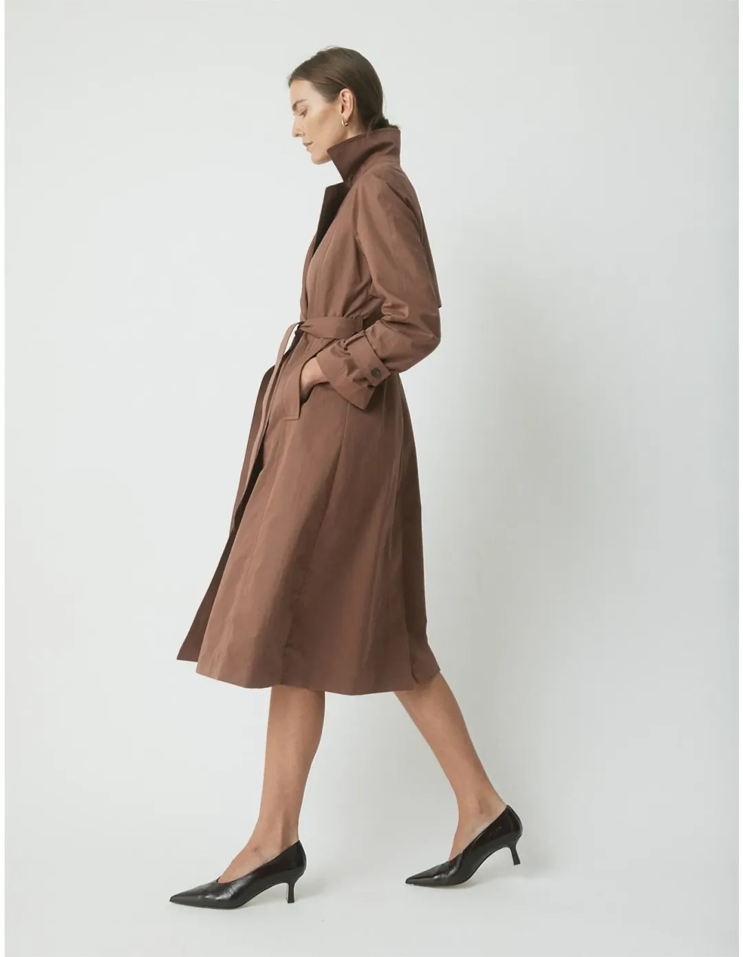 Perri Cutten Lotte Trench Coat Brown Size 10 for rent on The Volte - main image